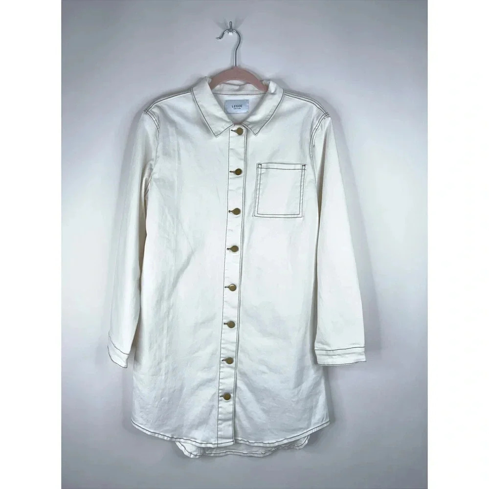 White Button-Up Mini Dress